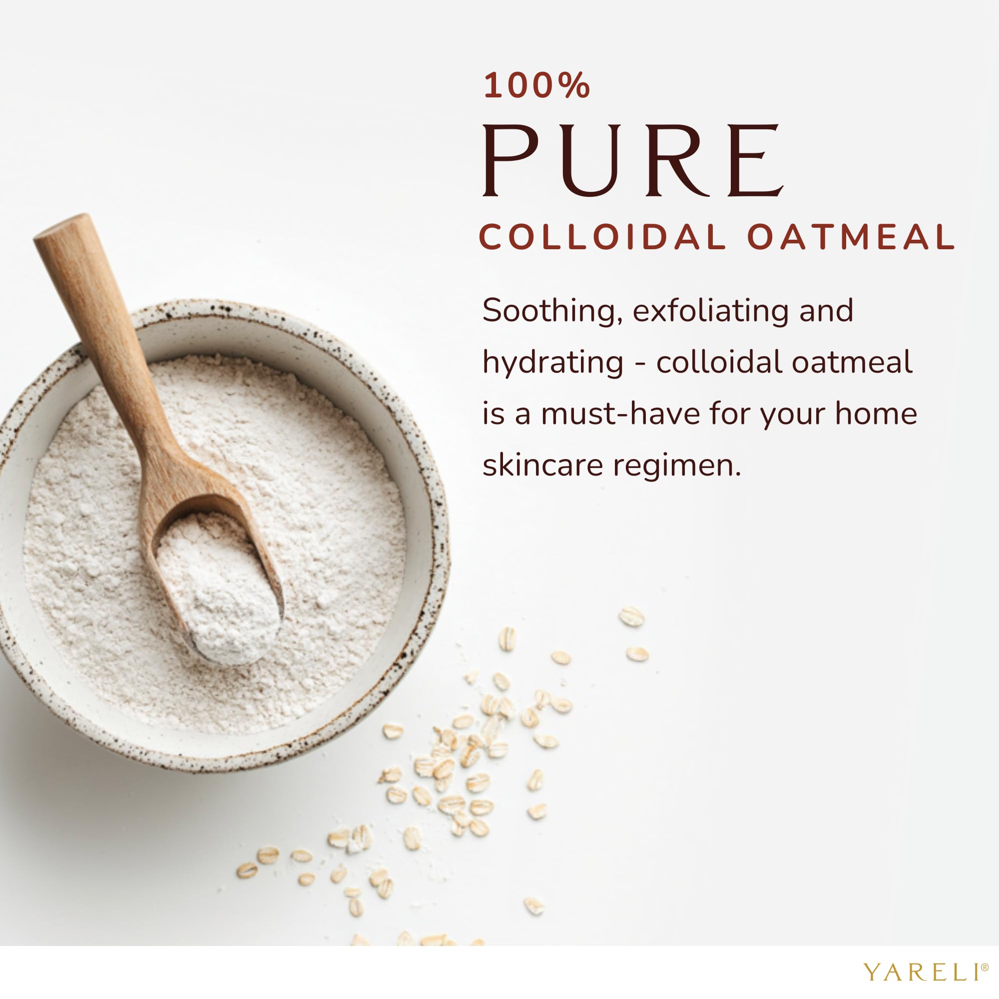 YARELI avoine colloïdale dans pot, dosage facile pour bain