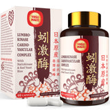 Bouteille Yasumako Lumbrokinase avec étiquette, prêt pour la routine quotidienne.