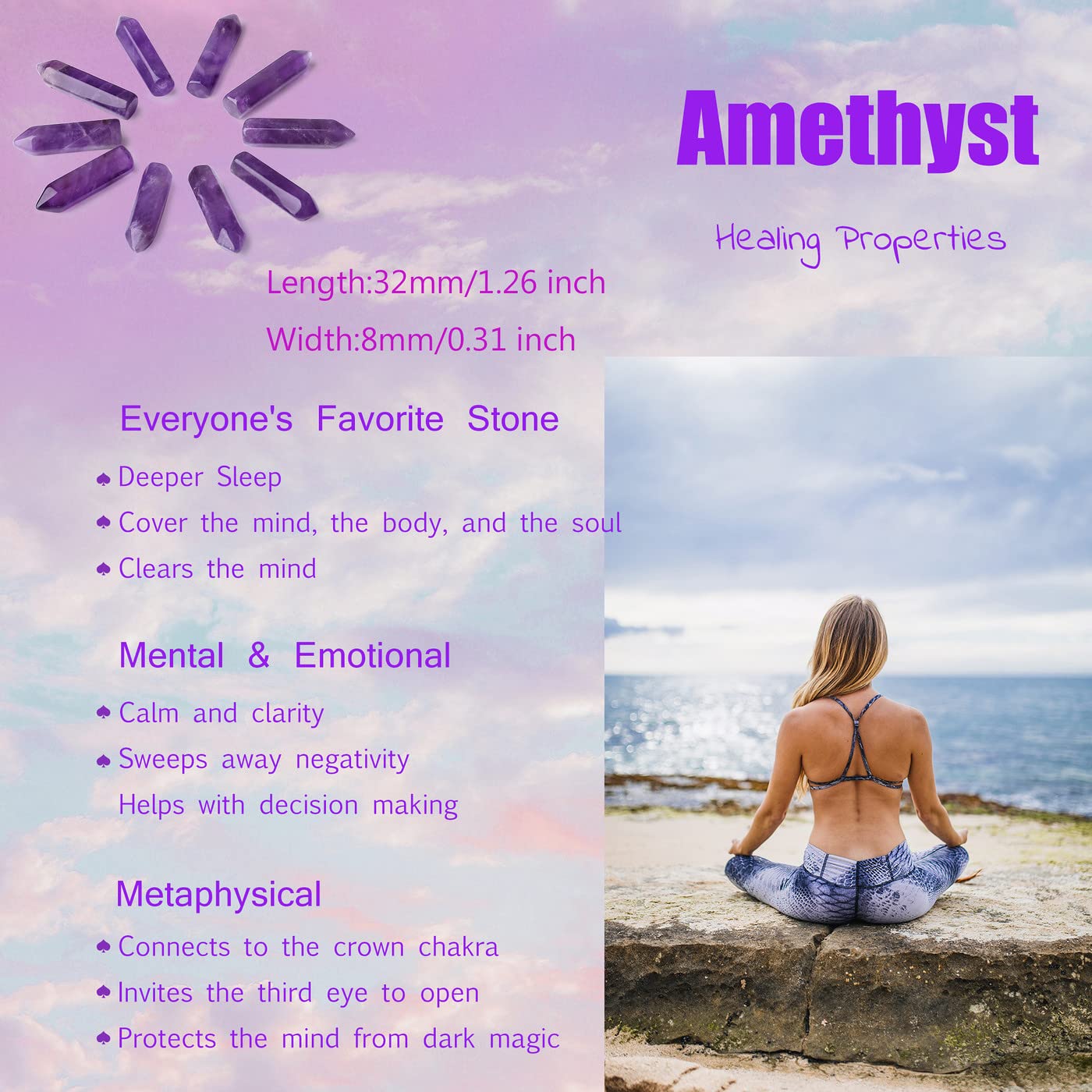 Énergie apaisante et équilibre grâce aux pierres d’améthyste YATOJUZI.