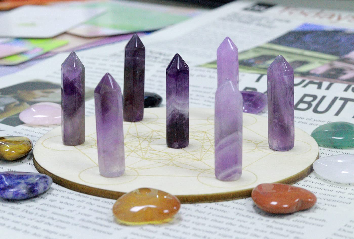 Pierres améthyste utilisées en méditation et pratique zen avec YATOJUZI.