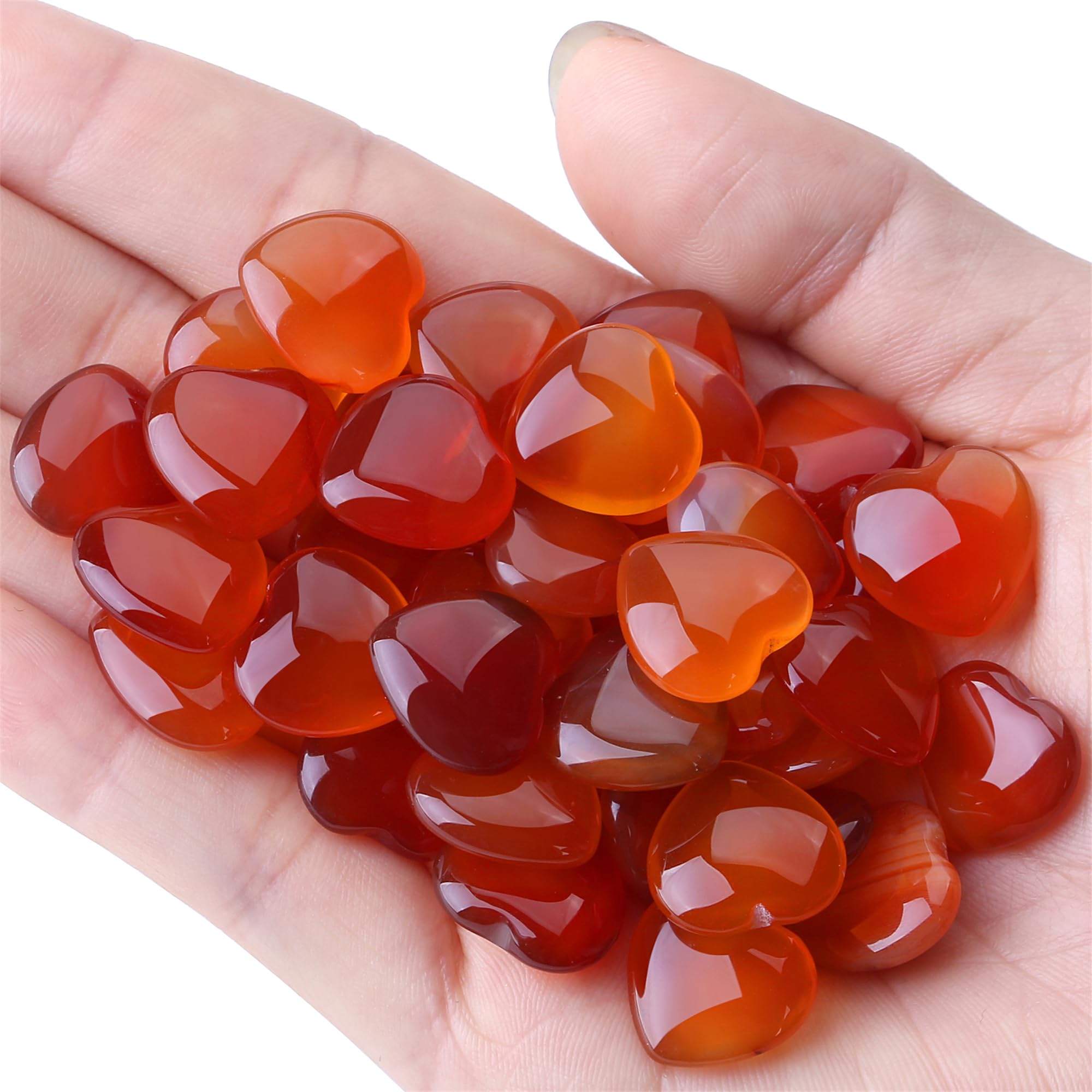 YATOJUZI coeur cornaline rouge, bracelet ou collier pour energie motivante.
