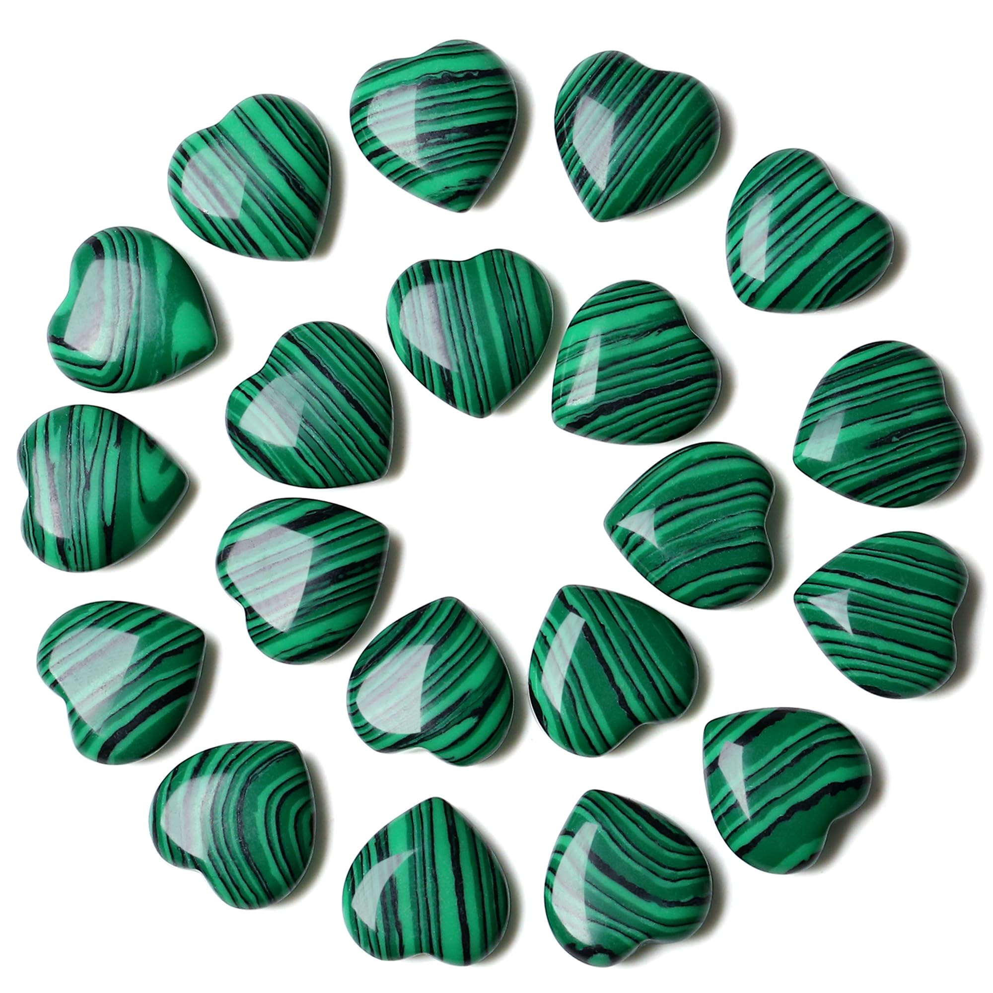 Ensemble de coeurs malachite YATOJUZI prêt à offrir et collectionner.