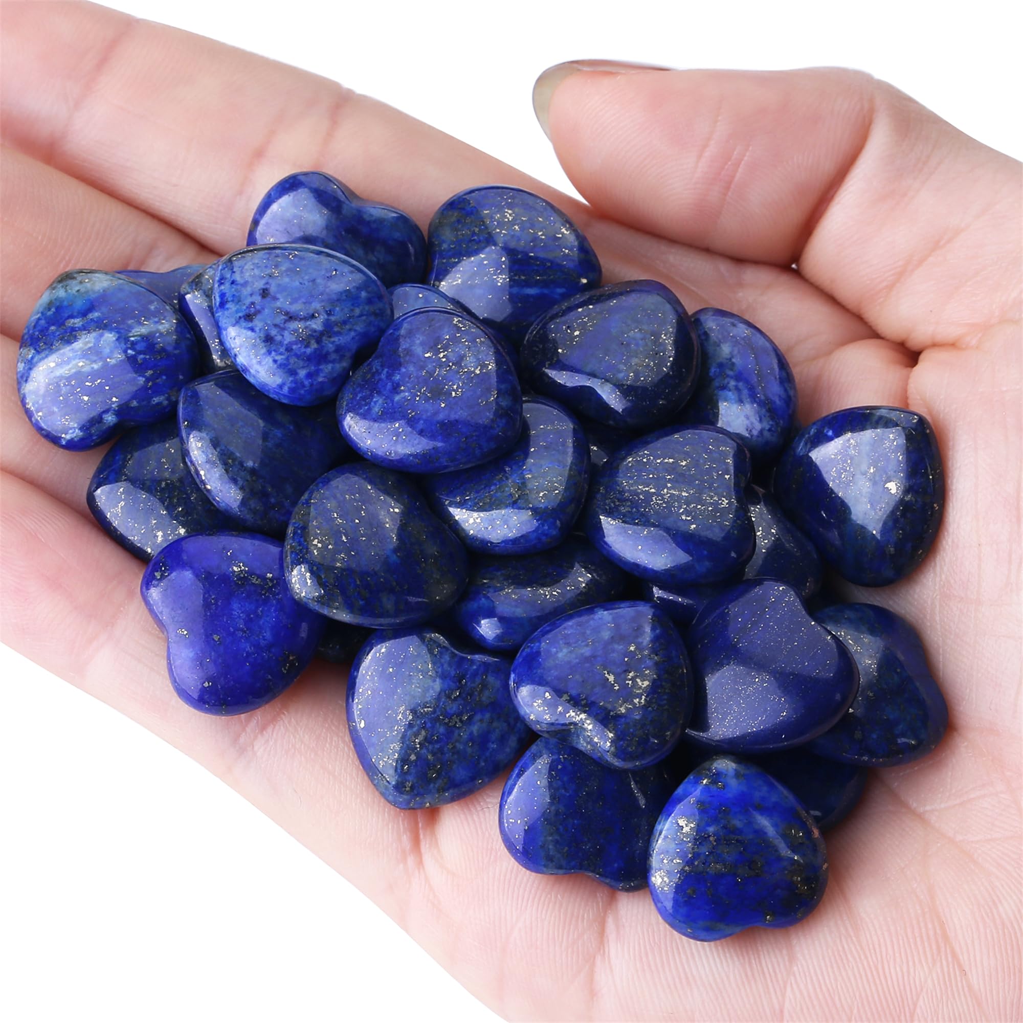 Cœurs lapis-lazuli YATOJUZI portables, idéaux pour emporter l’énergie positive.