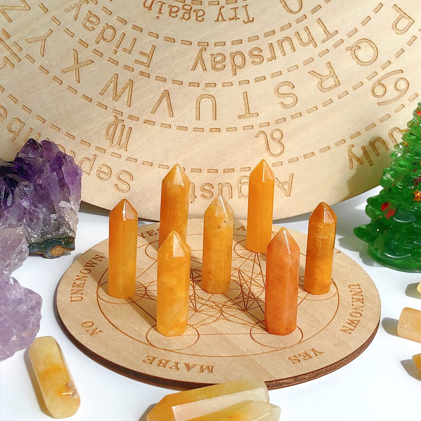 YATOJUZI Aventurine jaune — coffret cadeau élégant pour lithothérapie et bien-être.