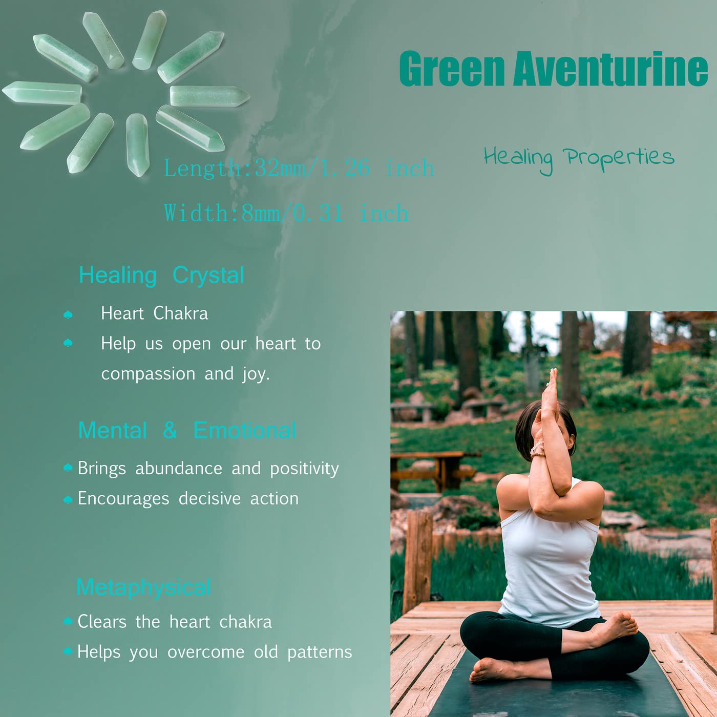 Ensemble de pierres aventurine dans un emballage cadeau.