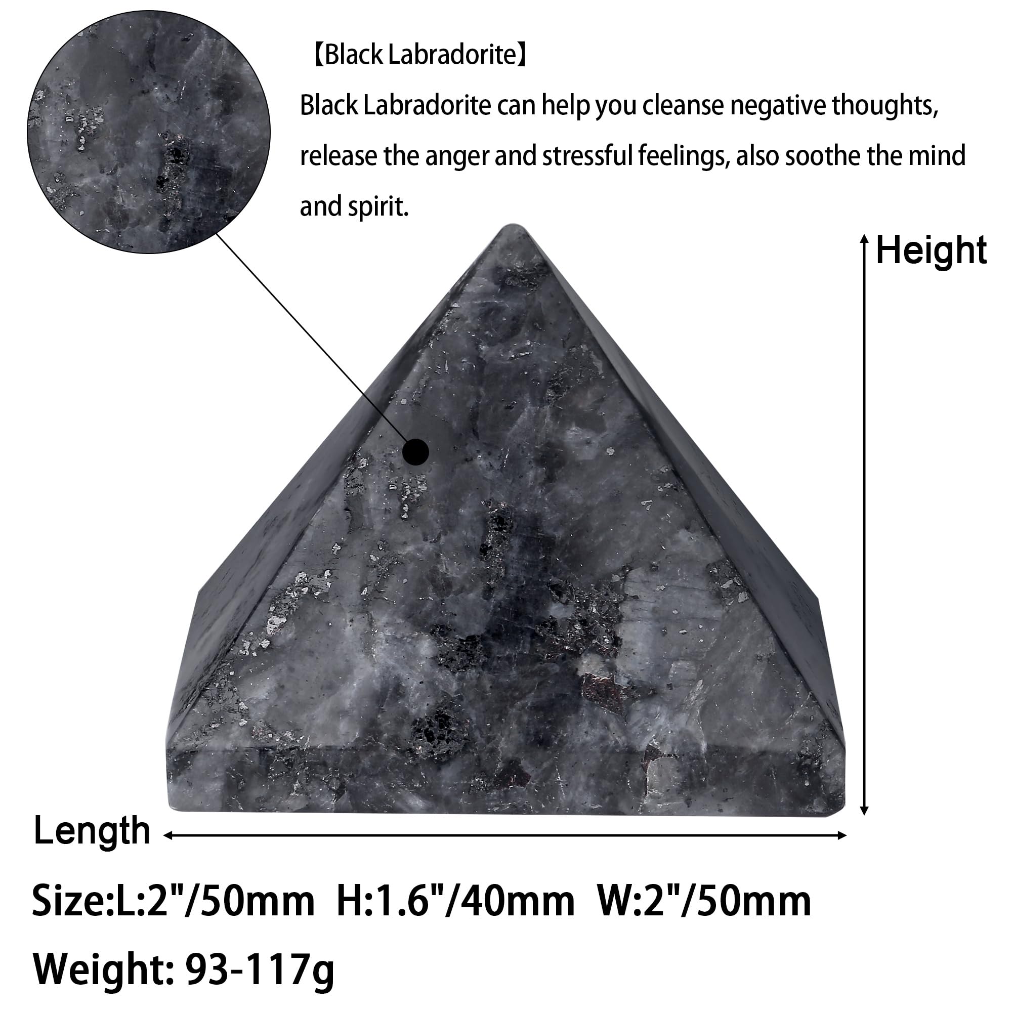 YATOJUZI Labradorite noire, déco-maison raffinée pour une atmosphère apaisante.