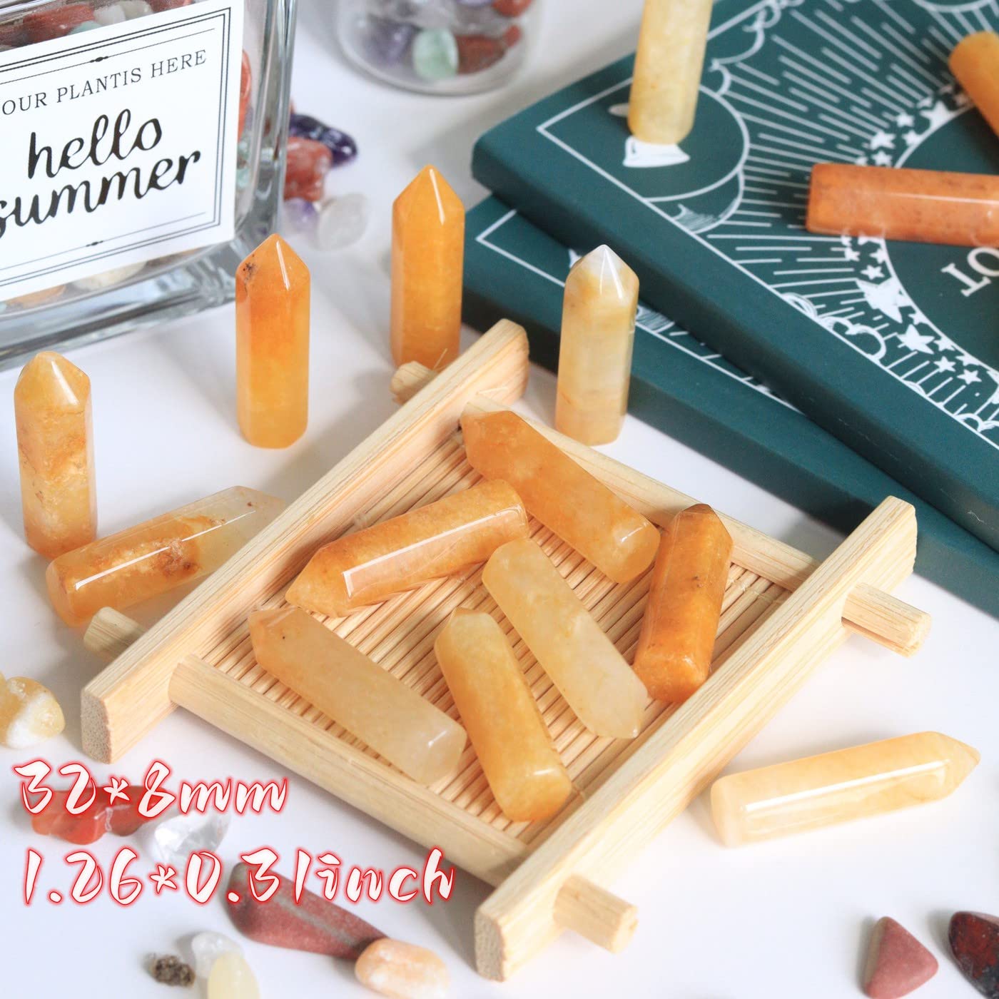 YATOJUZI Aventurine jaune — pierres polies pour ritualisation et énergie apaisante.