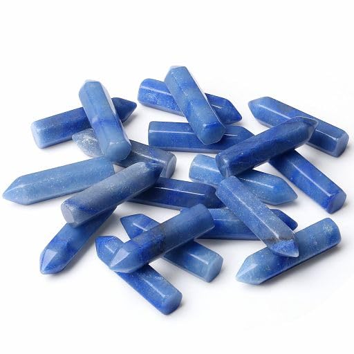 YATOJUZI, ensemble de pierres aventurine bleue polies, favorise l'équilibre et la concentration.