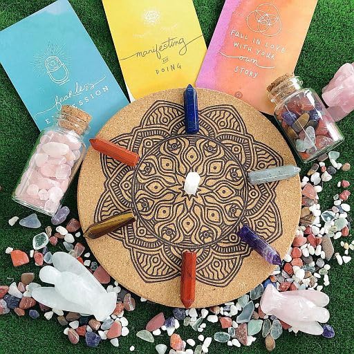 YATOJUZI étui cadeau cristaux aventurine bleue, prêt à offrir et à utiliser.