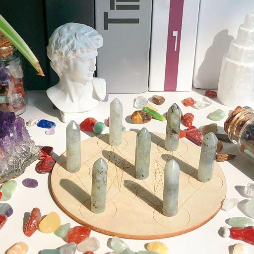 YATOJUZI Labradorite: thérapie énergétique avec des points hexagonaux prêts à l emploi.