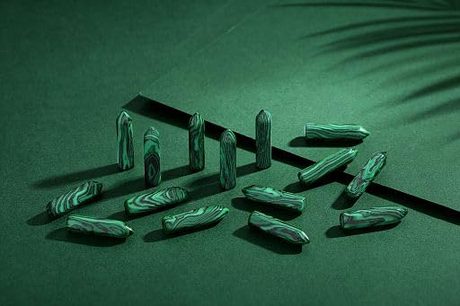 Ensemble malachite YATOJUZI pour chakra et équilibre émotionnel.