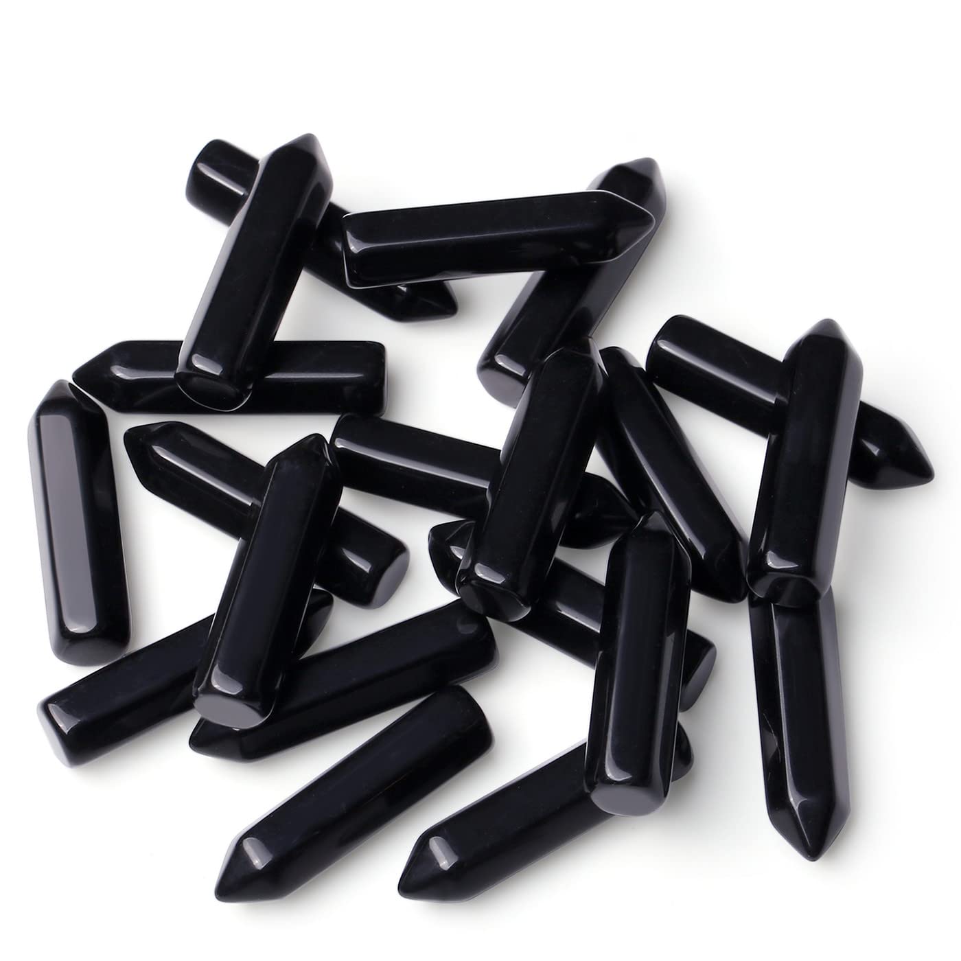 Ensemble YATOJUZI d'obsidienne noire, pierres naturelles pour méditation et équilibre.