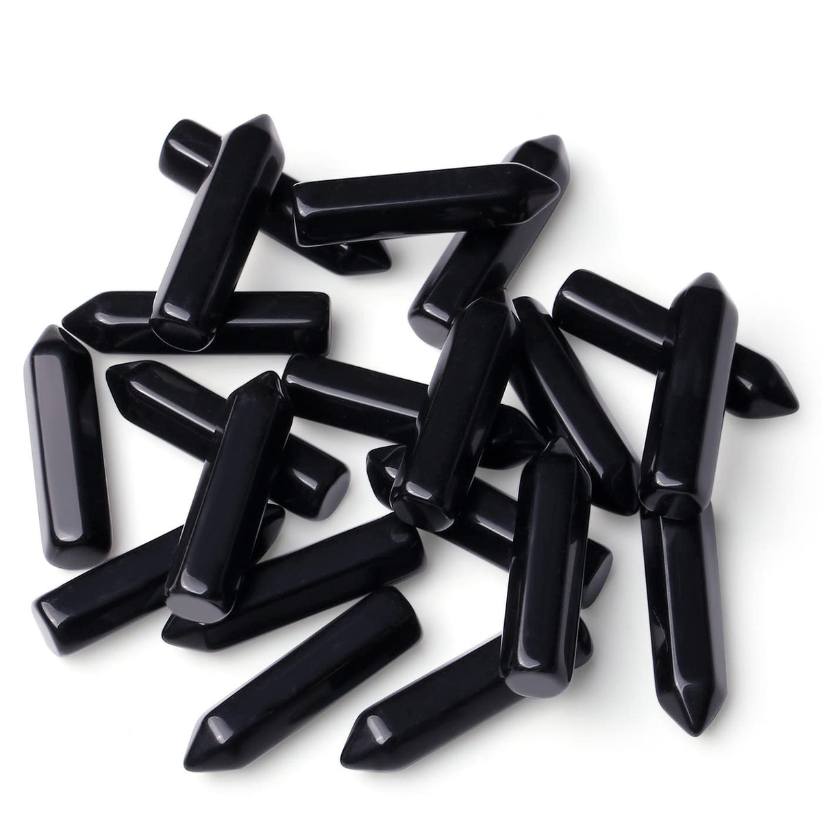 Ensemble YATOJUZI d'obsidienne noire, pierres naturelles pour méditation et équilibre.