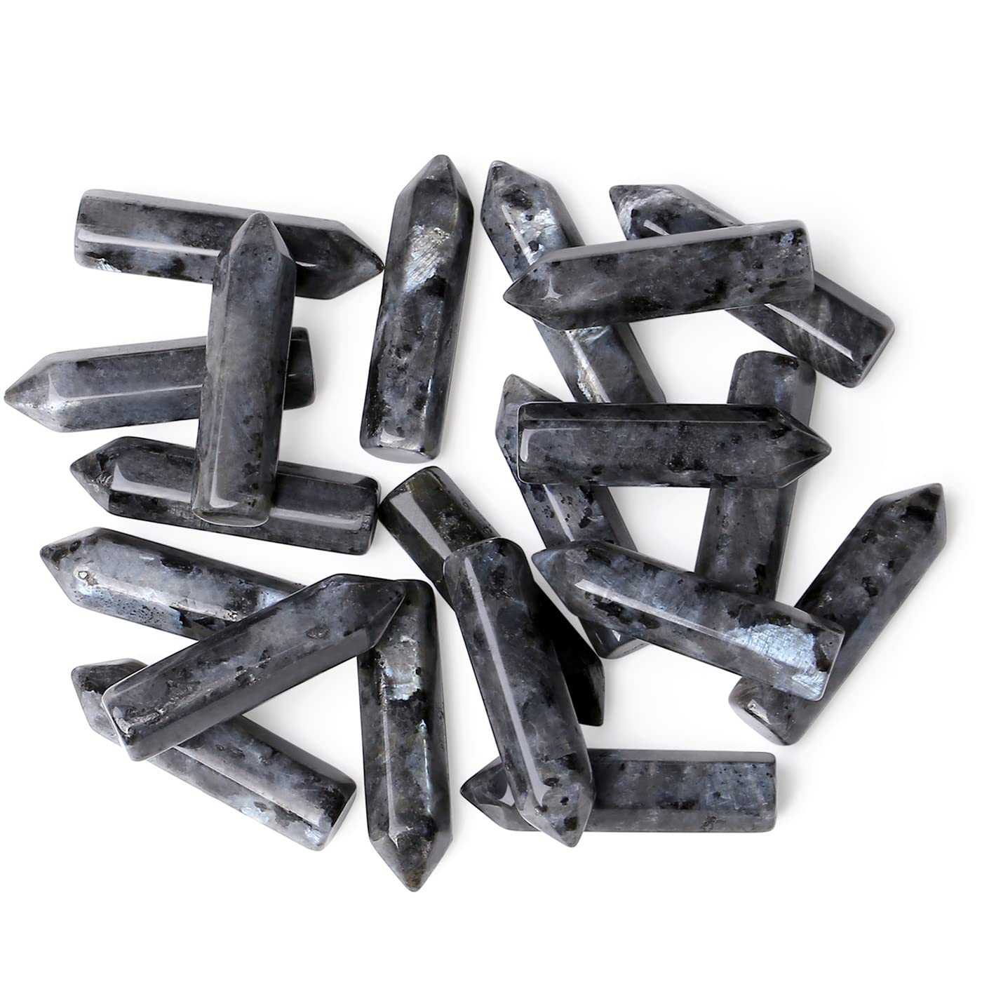 Pierres Labradorite noire polies de YATOJUZI, idéales pour méditation et équilibre.
