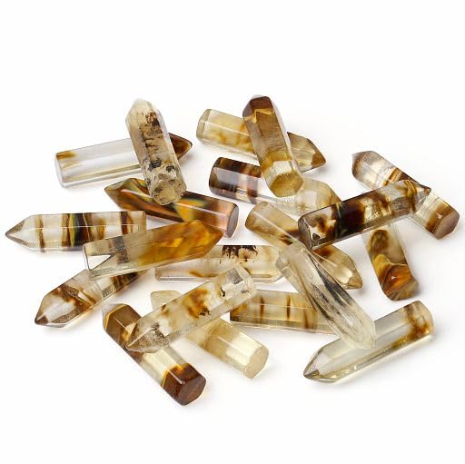 Ensemble de 20 pierres quartz jaune melon YATOJUZI, idéal pour méditation et centrage.