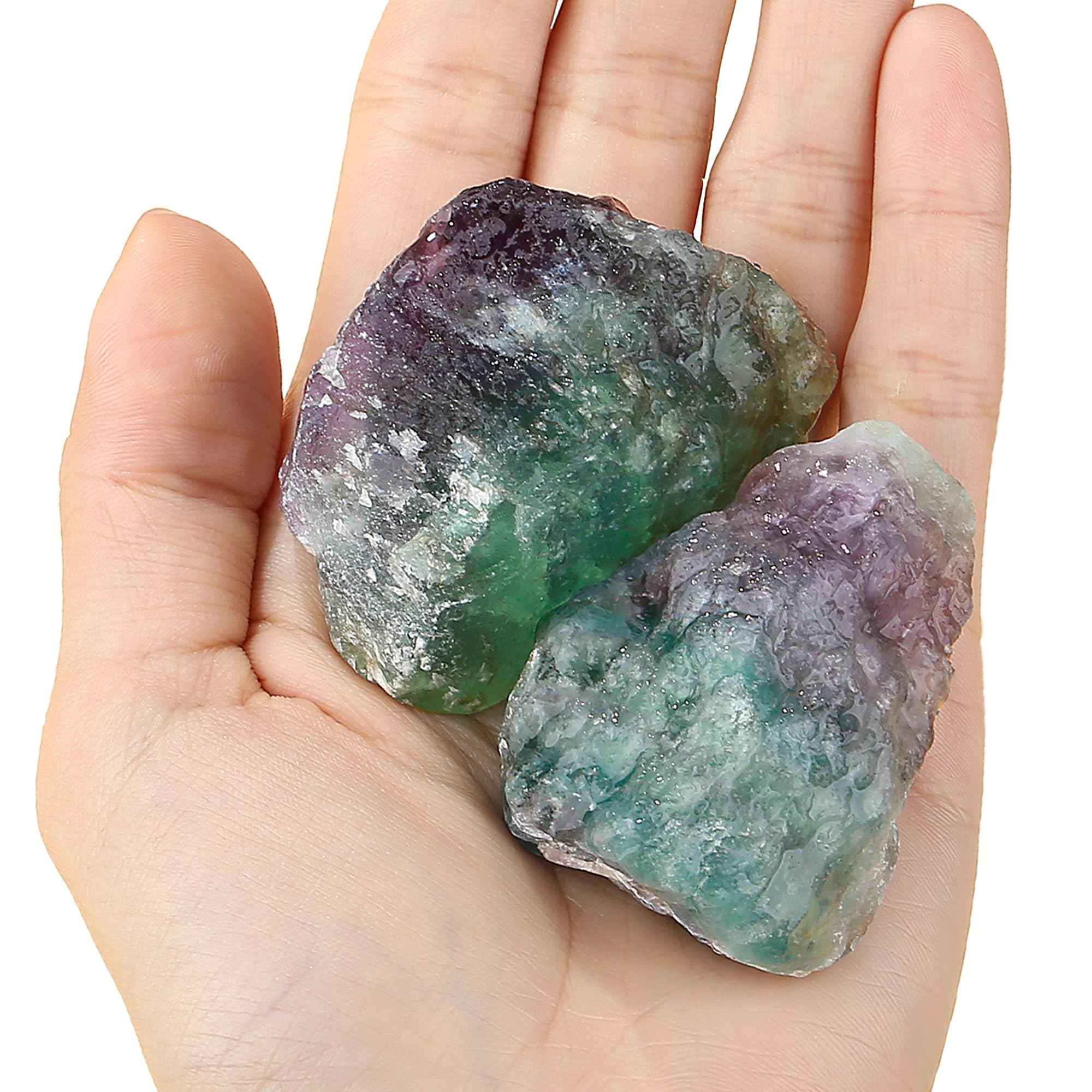 YATOJUZI Rainbow Fluorite arc-en-ciel, texture naturelle pour décoration intérieure.