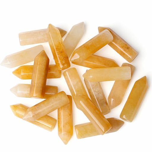 YATOJUZI aventurine jaune, pointe hexagonale, énergie équilibrante pour la méditation