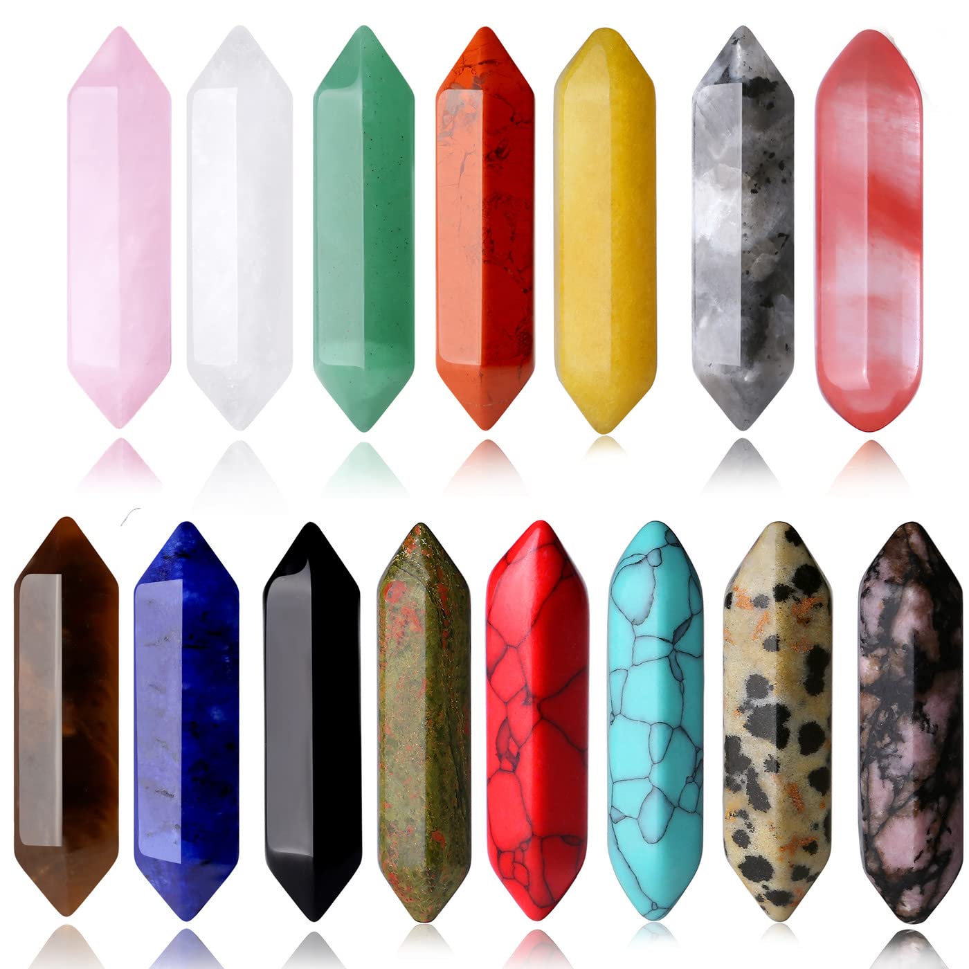 Bâton YATOJUZI en quartz rose à pointe hexagonale, équilibre et énergie positive.