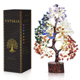 YATSKIA Arbre Chakra 7 Pierres – décoratif pour salon et bureau.