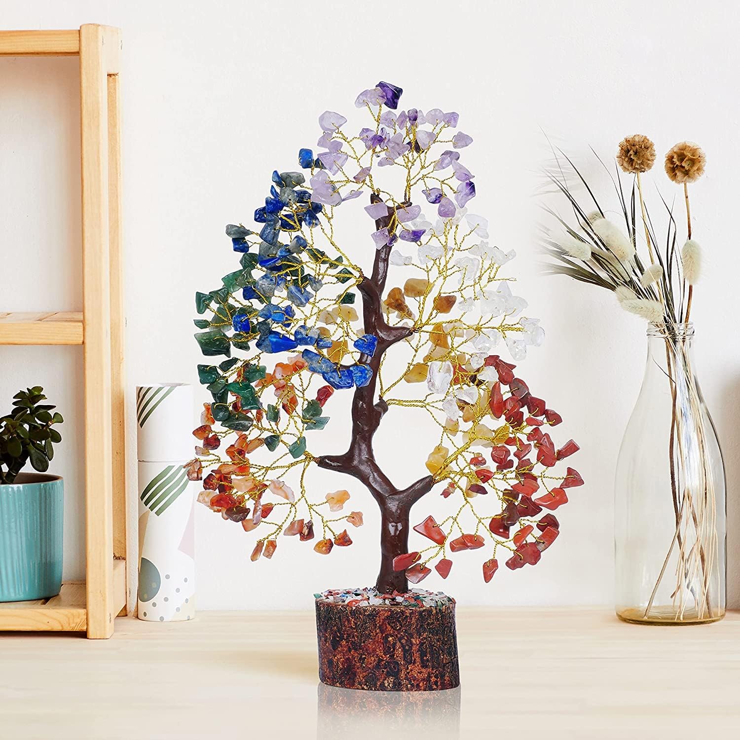 YATSKIA Arbre – base bois et tronc doré pour ambiance zen.