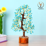 YATSKIA décoration bonsai cristal turquoise, idée cadeau élégante et symbolique