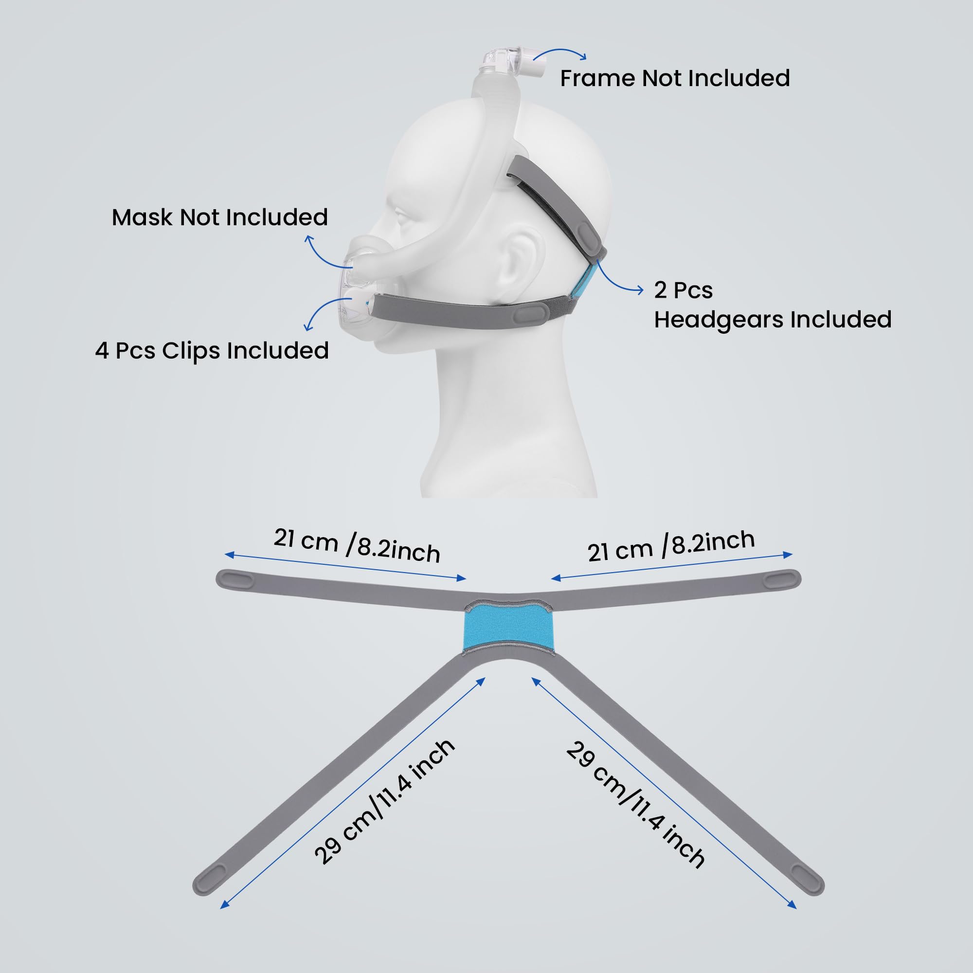 YBWM AirFit F30i headgear nettoyage facile, entretien sans effort.