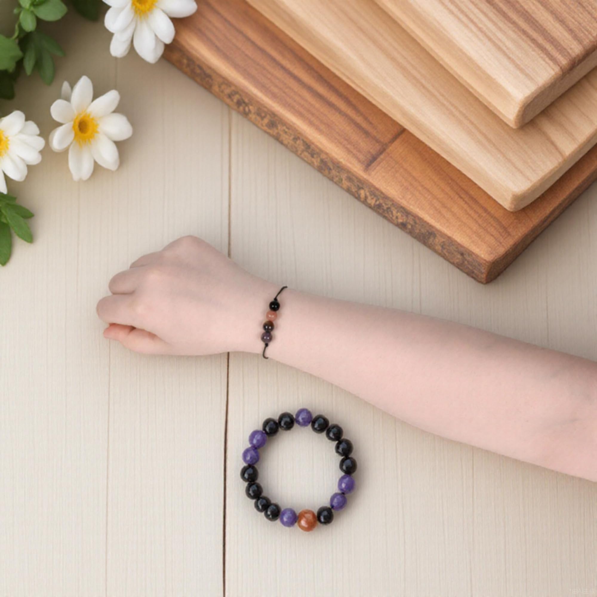 YECRUX bracelet cristal tourmaline noire, apporte protection et énergie stabilisante au poignet.