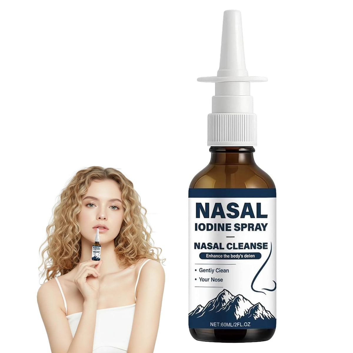 Yeonmi pulvérisateur nasal iode, flacon prêt pour l hygiène quotidienne.