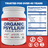 Étiquette sans gluten et sans OGM, option végane sur Yerba Prima.