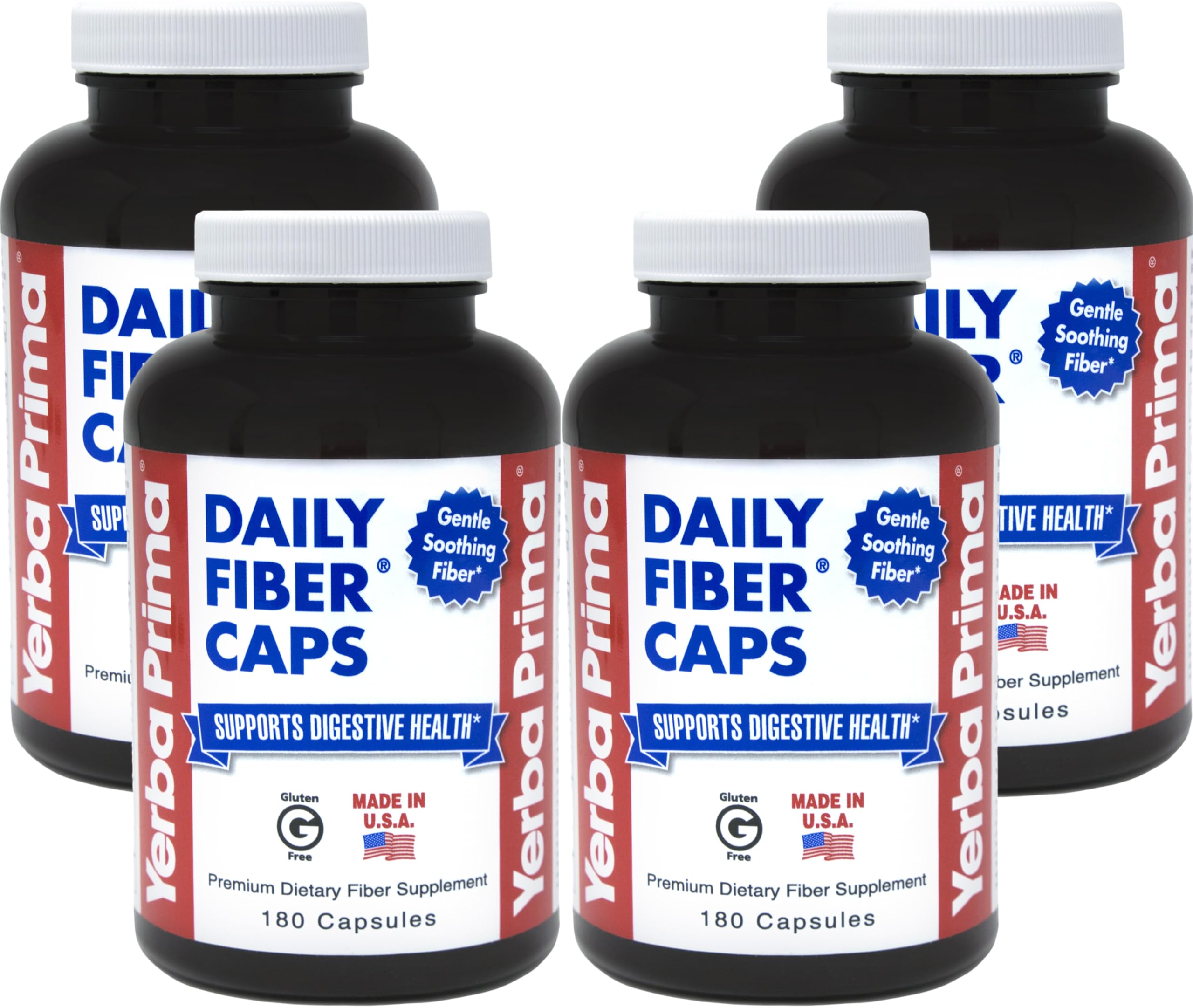 Capsules Yerba Prima fibres quotidiennes pack4 soutiennent la régularité digestive