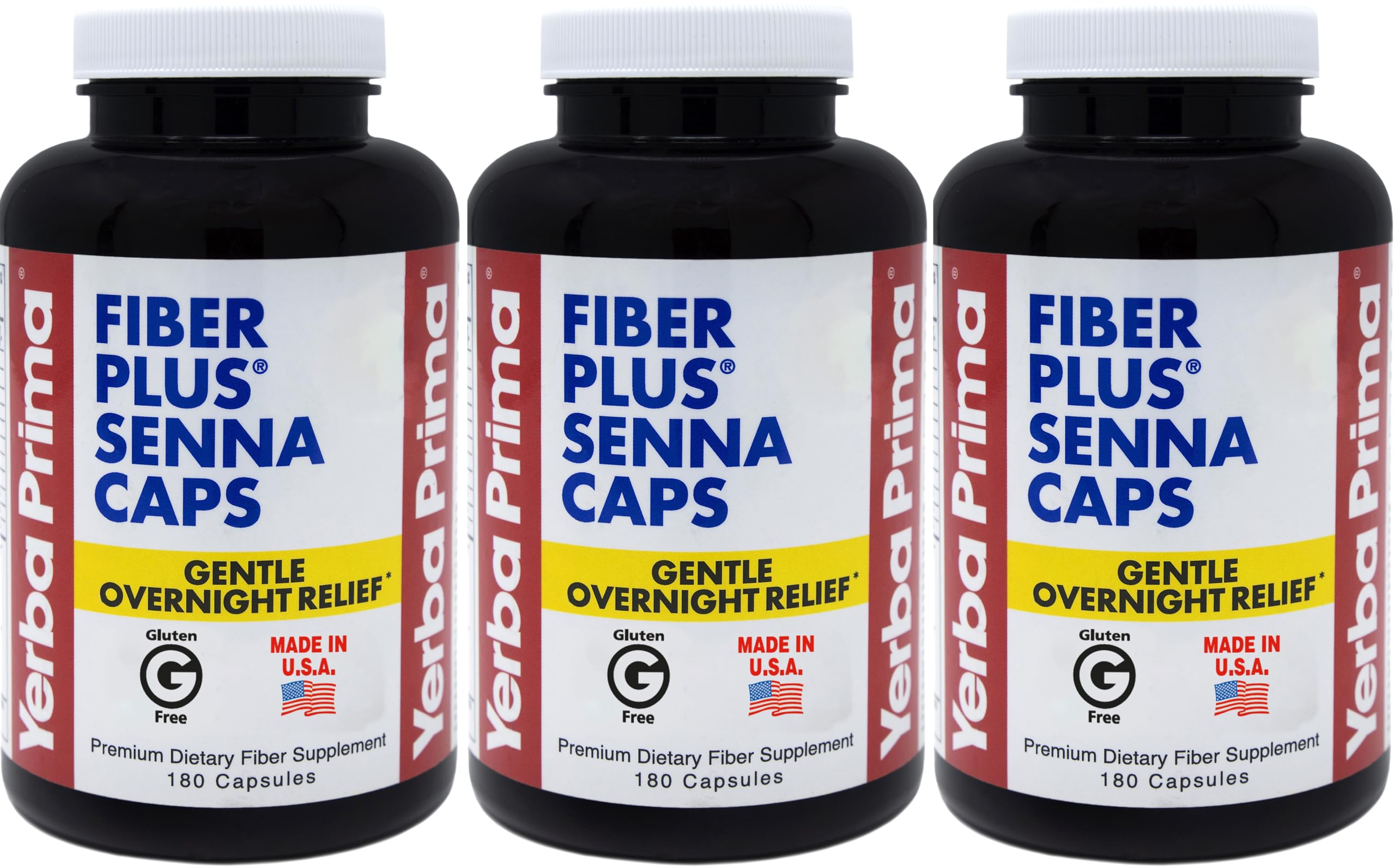 Gélules Yerba Prima Fiber Plus Senna – emballage pack3, soutien à la régularité.