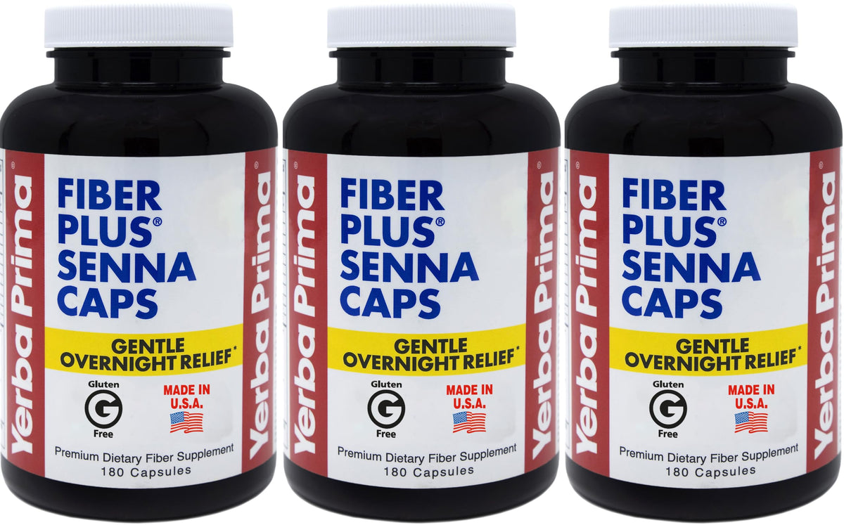 Gélules Yerba Prima Fiber Plus Senna – emballage pack3, soutien à la régularité.