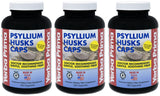 Yerba Prima Psyllium Caps, bouteille avant, soutien potentiel à la régularité intestinale.