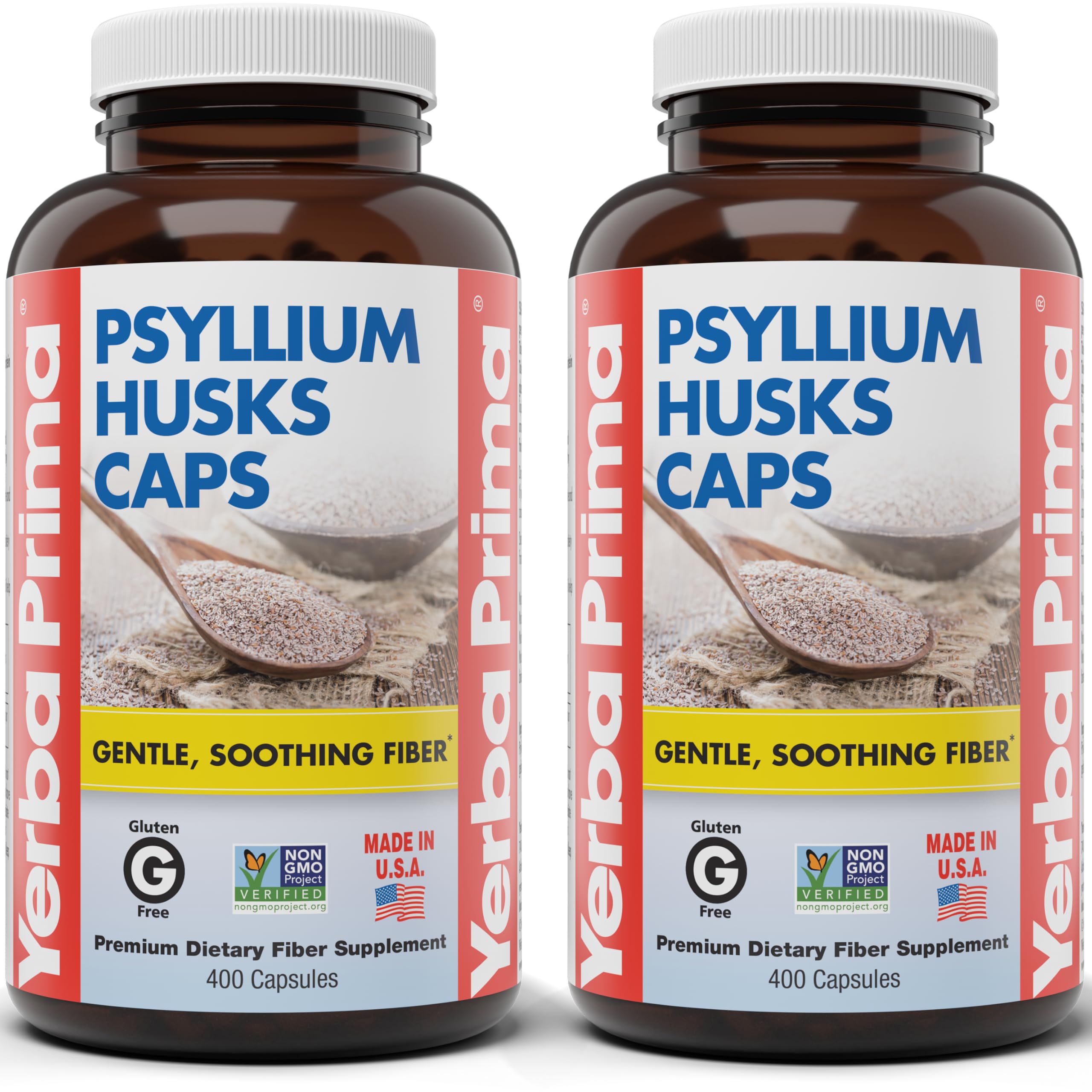 Yerba Prima Psyllium — gélules faciles à avaler pour une routine régulière.