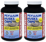 Gélules psyllium Yerba Prima dans une bouteille, soutien quotidien du transit.
