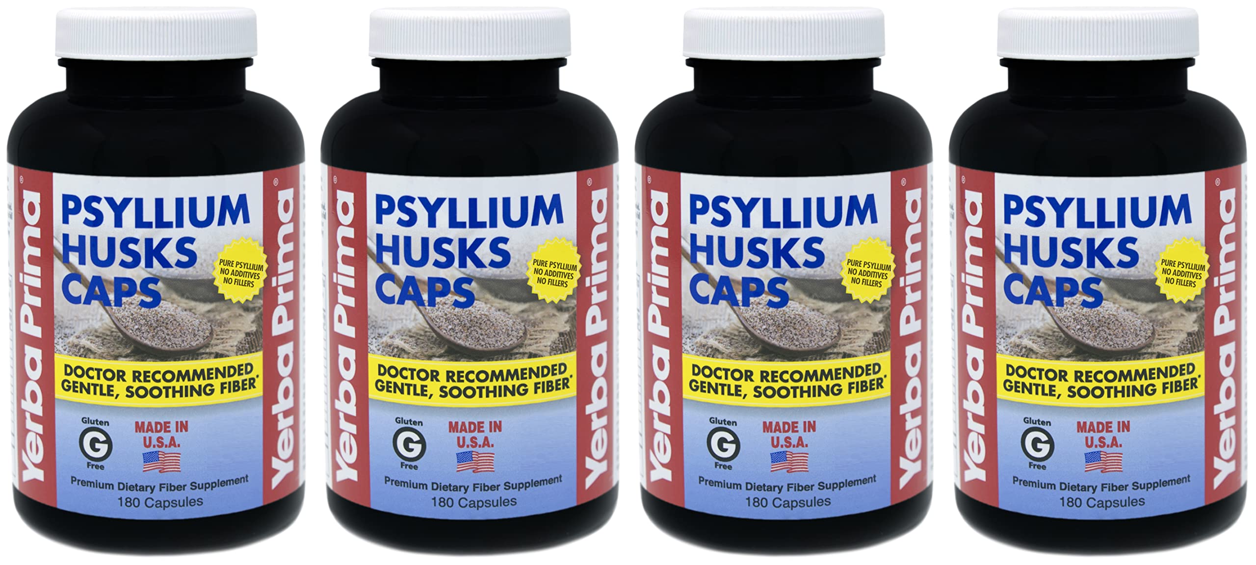 Gélules Yerba Prima Psyllium pour soutenir la régularité quotidienne.