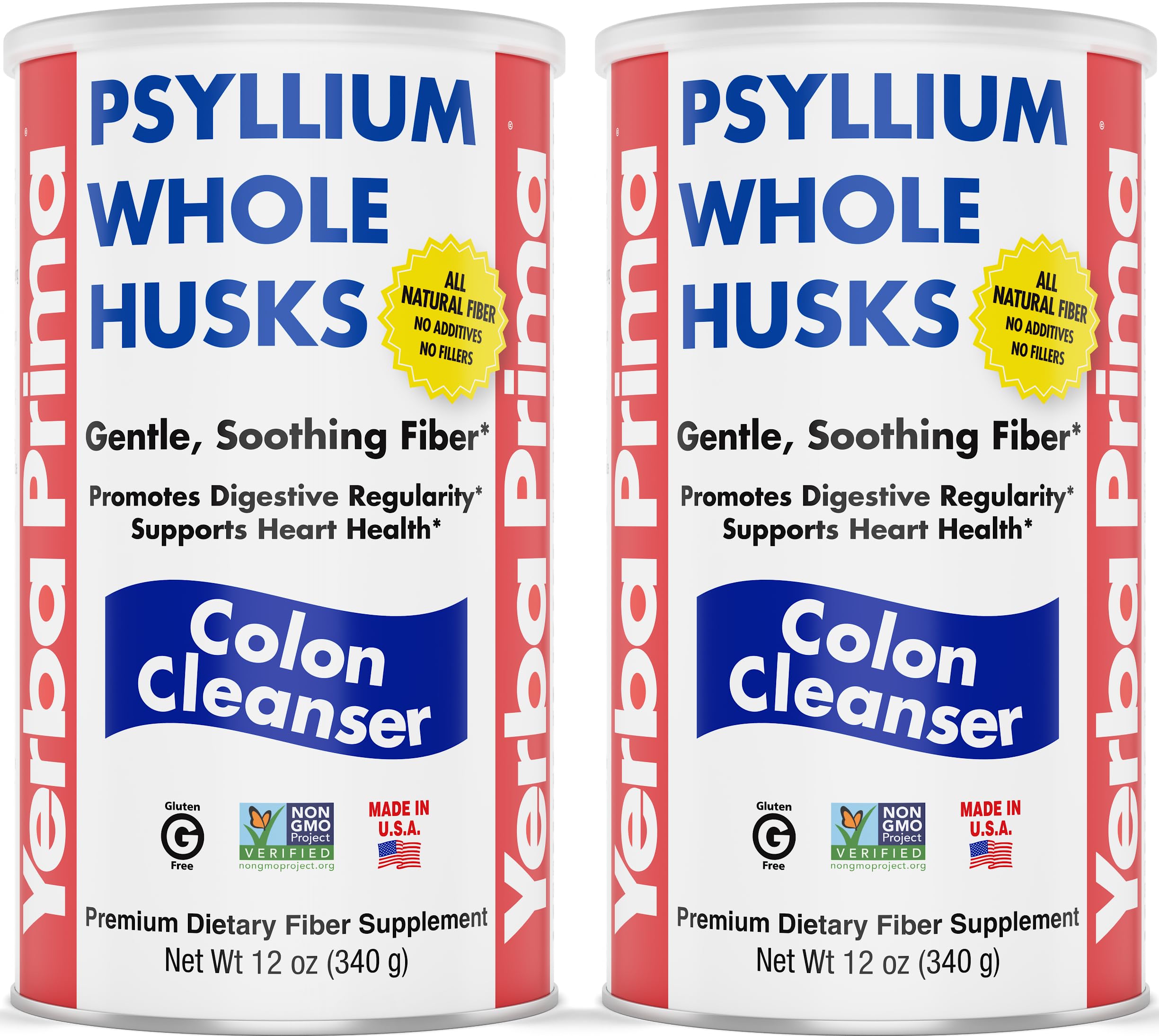 Yerba Prima Psyllium Graine Entieres en bocal, fibres naturelles pour soutenir le transit regulier