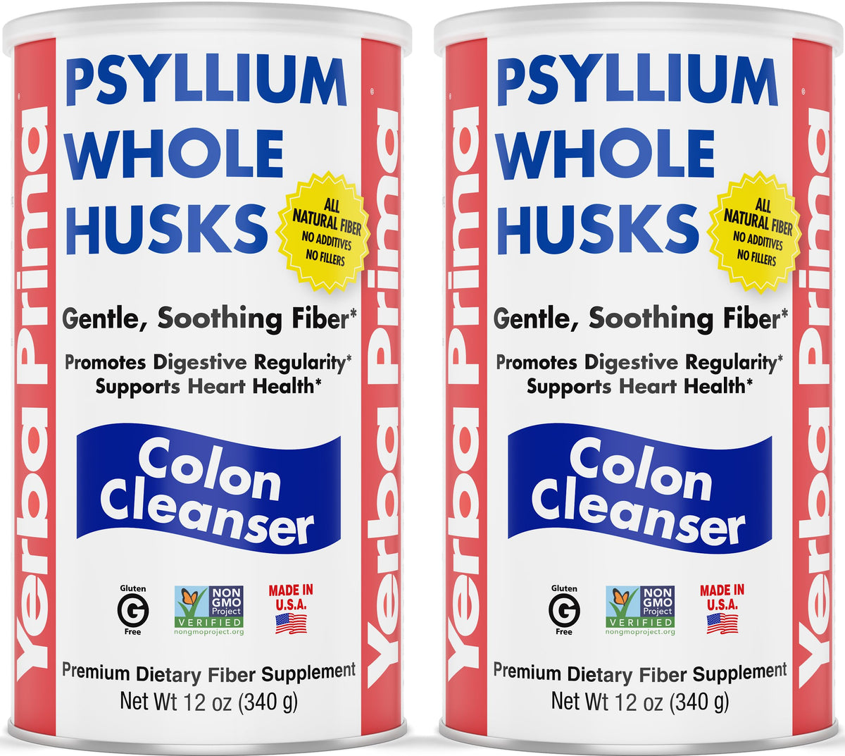 Yerba Prima Psyllium Graine Entieres en bocal, fibres naturelles pour soutenir le transit regulier
