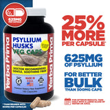 Yerba Prima Psyllium Husks, étiquette sans additifs et respect des normes.