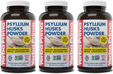 Emballage Yerba Prima Psyllium Poudre, pack3, fibre quotidienne pratique