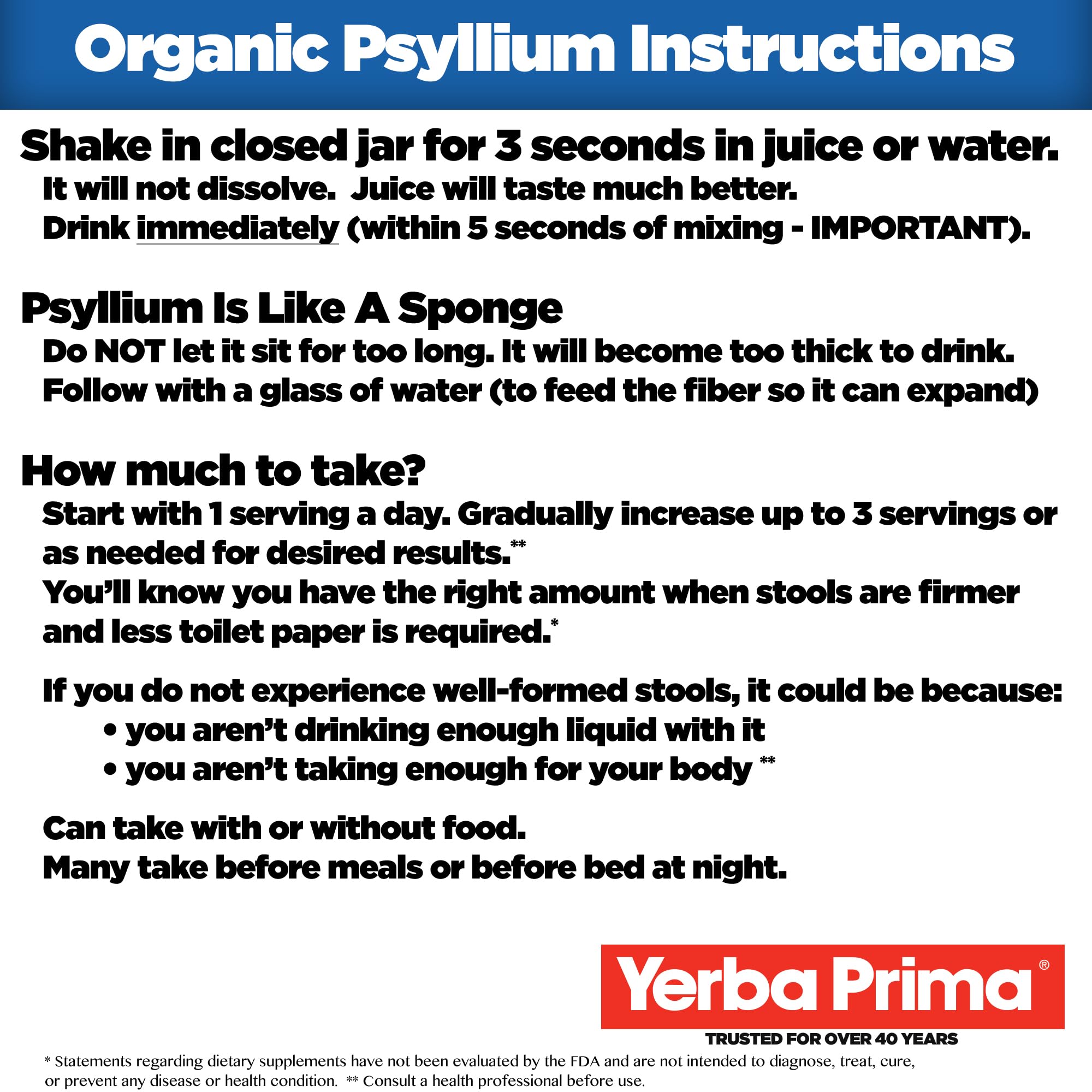Yerba Prima psyllium-regularite-digestion: aide à normaliser le transit doux.