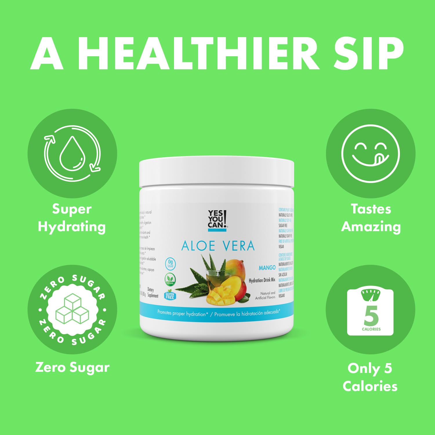 Yes You Can! Aloe Vera Poudre: doseuse pour dosage précis et pratique.