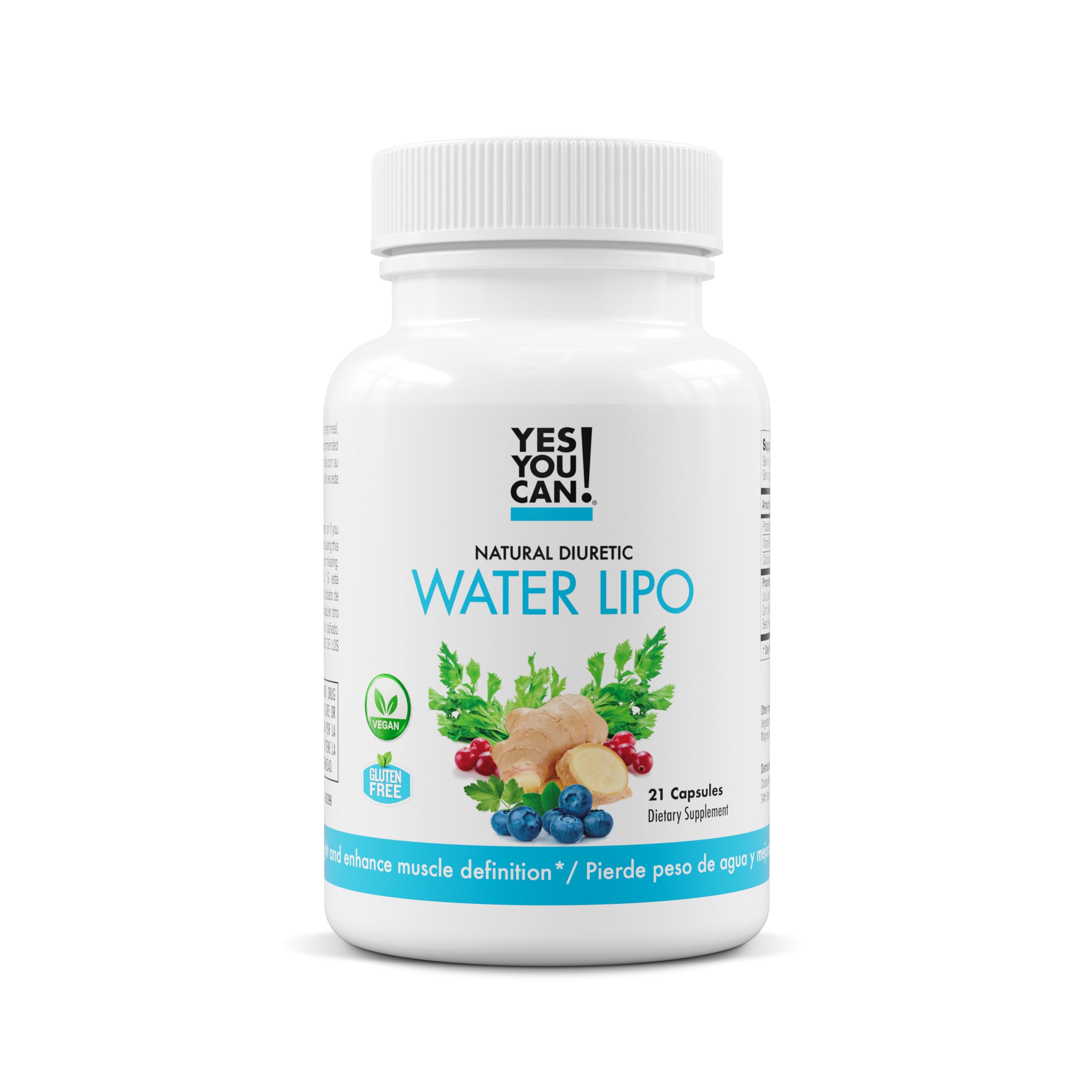 Yes You Can Water Lipo, bouteille de gélules pour soutenir l'équilibre hydrique.