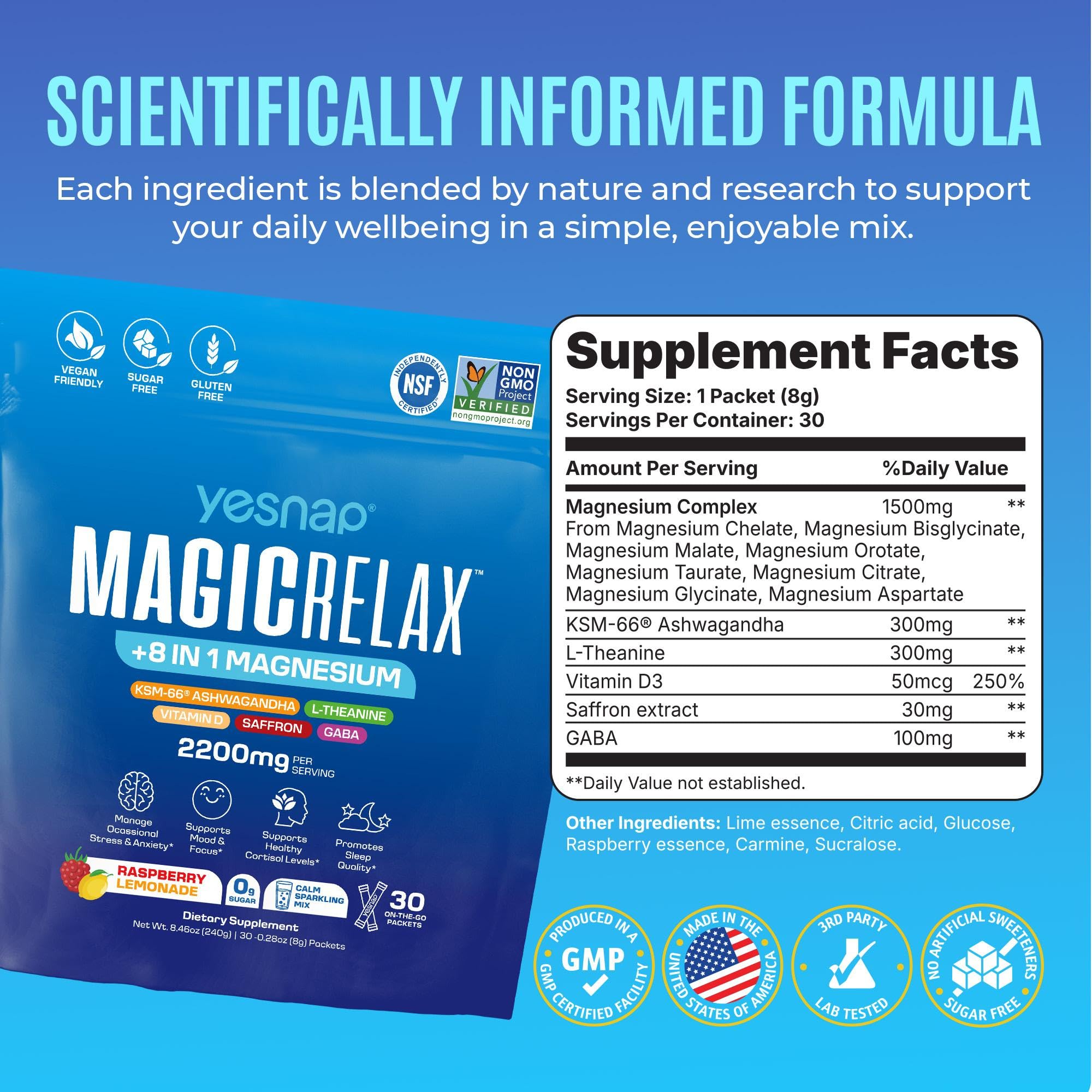 Yesnap MAGICRELAX emballage écologique reflétant l'engagement durable
