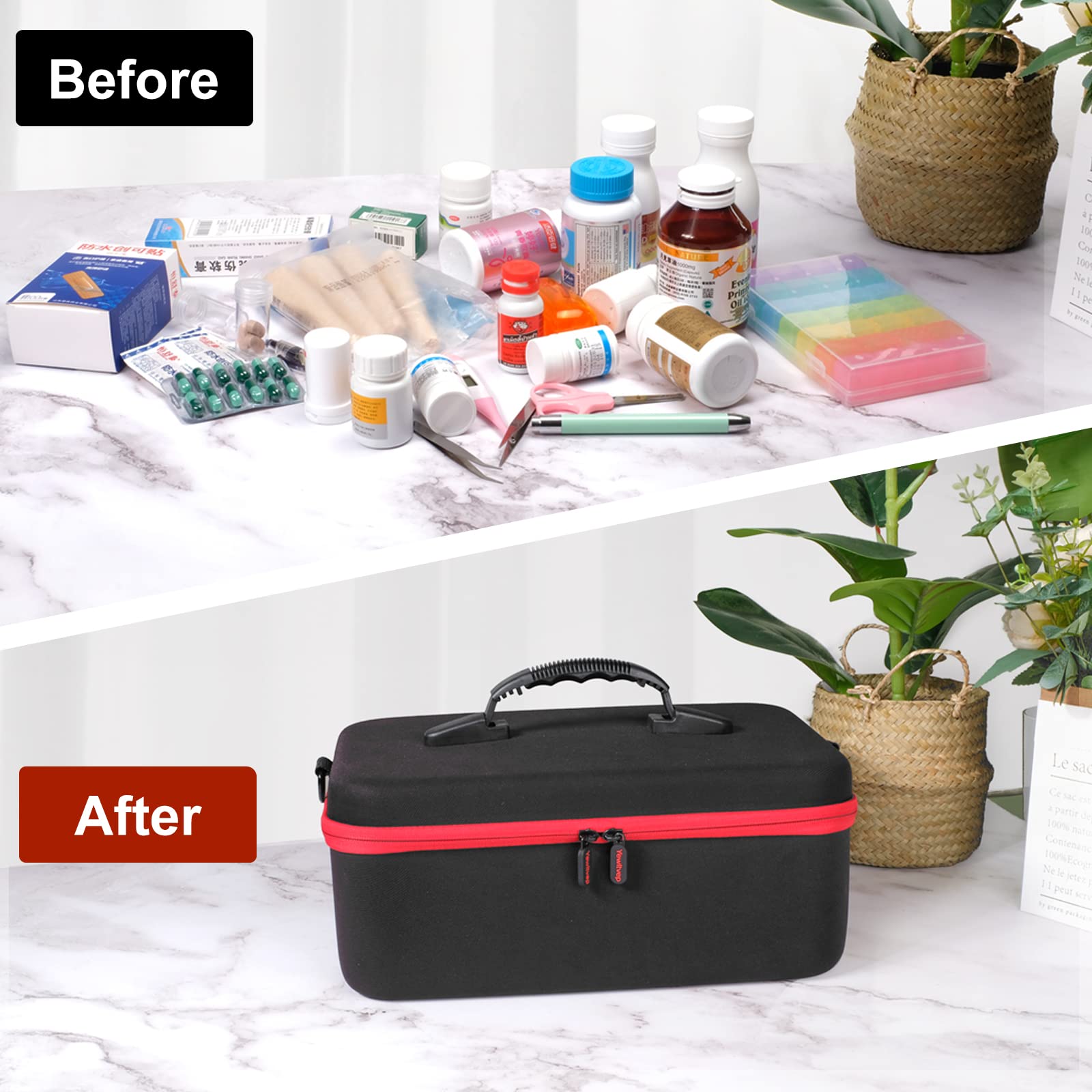 Poches élastiques et maillées Yewltvep pour thermomètre et accessoires, rangement pratique.