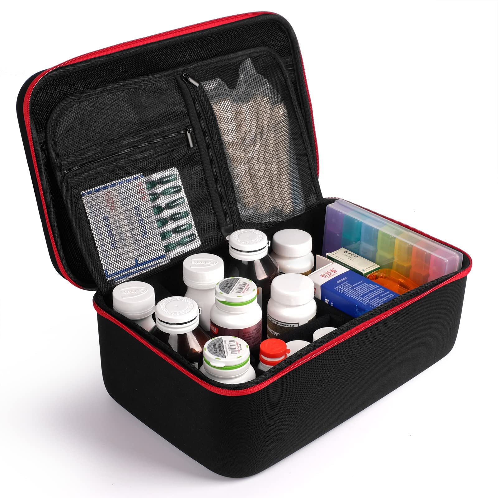 Rangement Yewltvep avec diviseurs amovibles pour une organisation claire des médicaments.