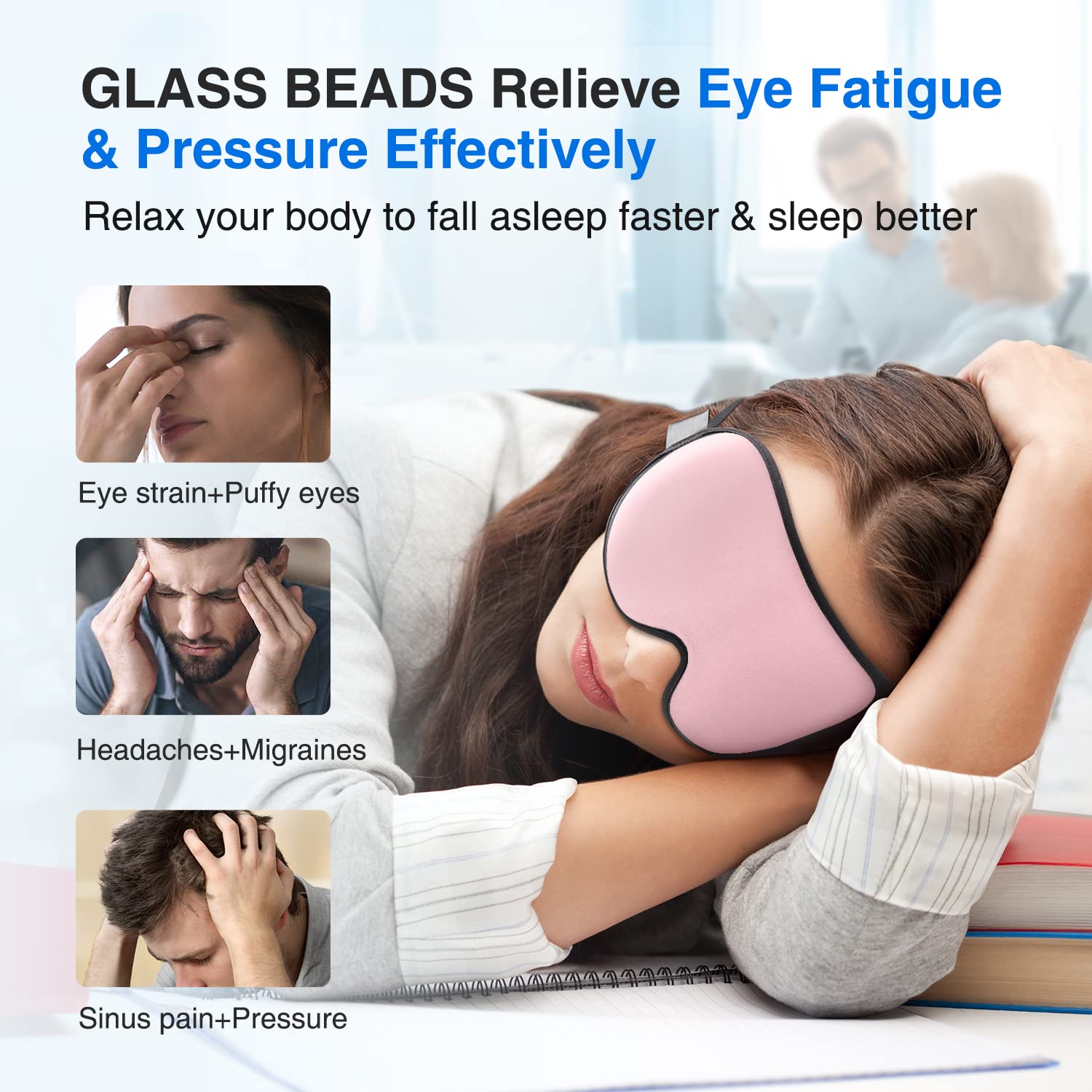 Poche oculaire profonde YFONG assure confort sans écrasement des cils.
