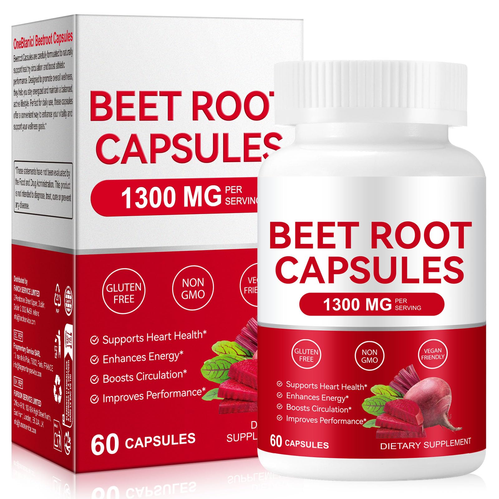 Capsules YHFGTTIO Betterave bio dans une bouteille, énergie soutenue au quotidien.