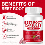 YHFGTTIO Bouteille de 120 capsules de betterave, format quotidien pratique.