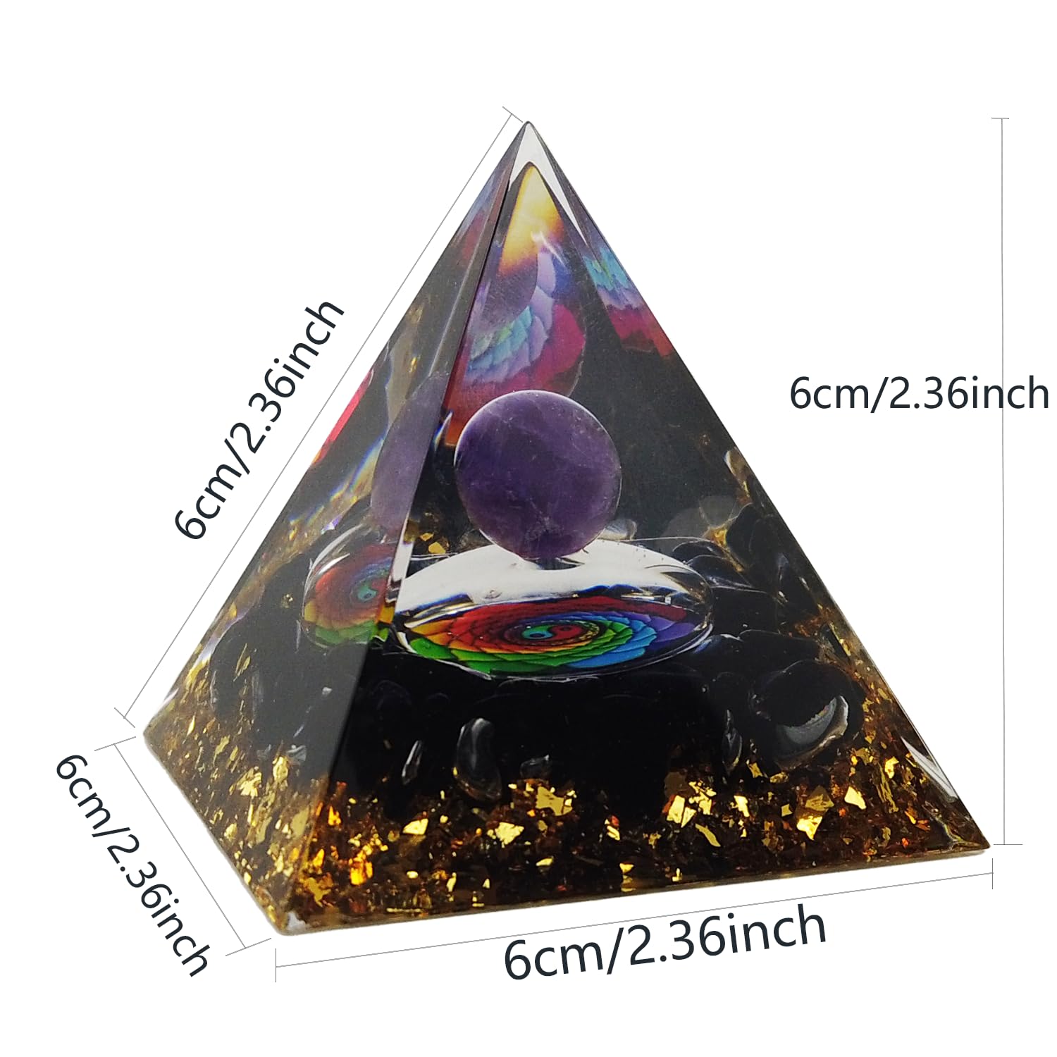 Pyramide avec obsidienne, protection énergétique et clarté émotionnelle.
